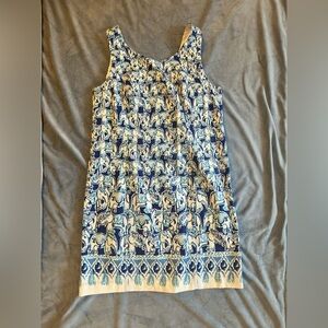 Like New Lilly Pulitzer Get Trunky Cathy Shift Dress Bomber Blue Elephant SZ 12